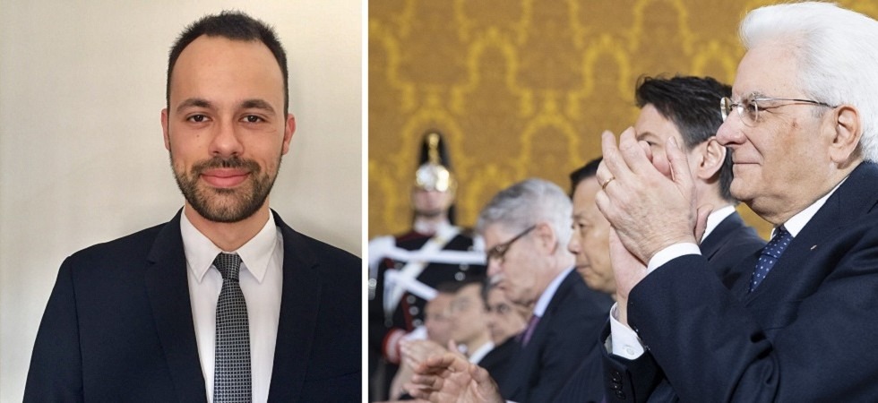 Claudio Del Nobletto, laureato all'Università di Trento, premiato da Sergio Mattarella per l'originalità e la qualità della
